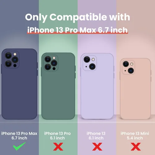 Vista 6 de Cordking Funda diseñada para iPhone 13 Pro Max, cubierta completa de silicona [protección mejorada de la cámara] Funda protectora a prueba de golpes