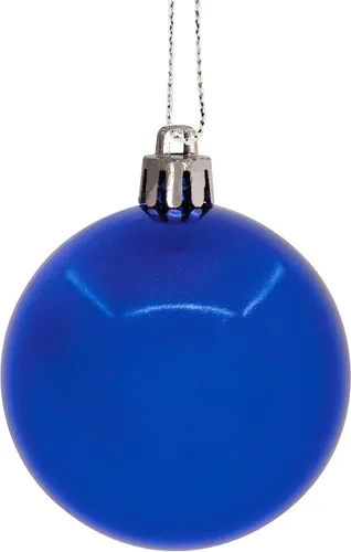 Vista 7 de Hallmark Bolas de Navidad azules y plateadas, adornos de Navidad, juego de 30