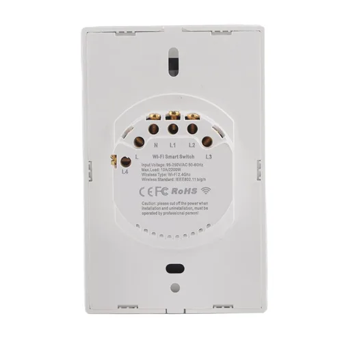 Vista 4 de Interruptor inteligente de 4 vías Interruptor de control de luz de pared, interruptor de control remoto, interruptor de control por voz, círculo