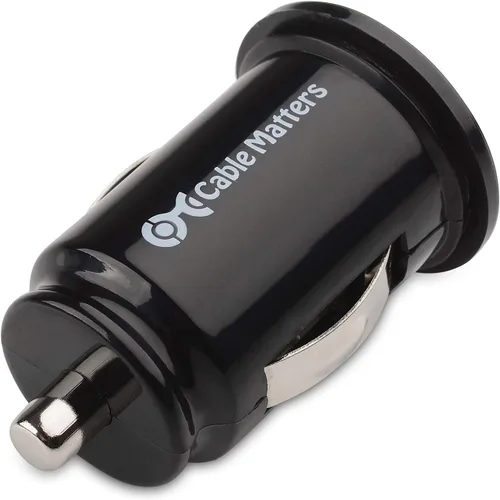 Vista 3 de Cable Matters Paquete de 2 cargadores de coche USB dual de montaje empotrado de 4.8A 24W Mini diseño compacto, para teléfonos inteligentes
