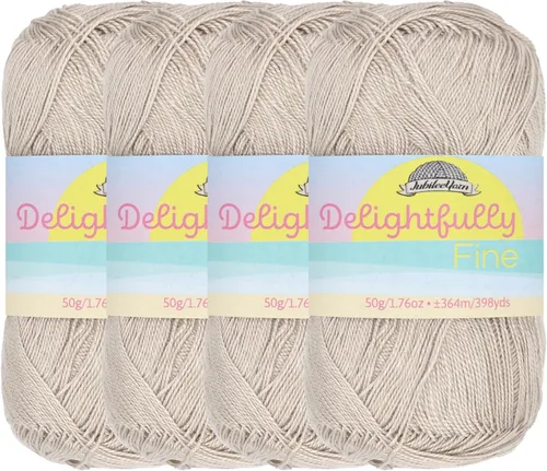 Vista 84 de JubileeYarn - Ovillo de hilo deliciosamente fino, 1.76 oz/madeja de rayón de bambú, color rosa polvo, 4 madejas