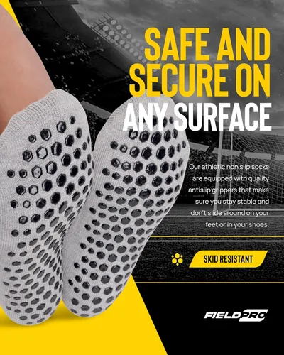 Vista 2 de FieldPro 3 y 5 pares de calcetines de agarre de fútbol para adultos y jóvenes, 5 colores, calcetines de agarre para hombre Calcetines de fútbol