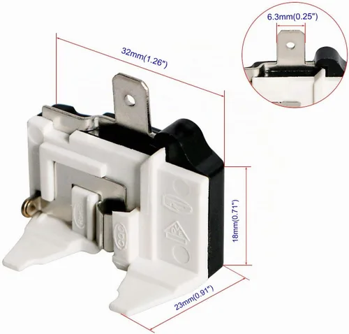 Vista 2 de Protector térmico de sobrecarga para refrigerador, 1/2 HP (375 W), protector de sobrecarga térmica del compresor, pieza de repuesto