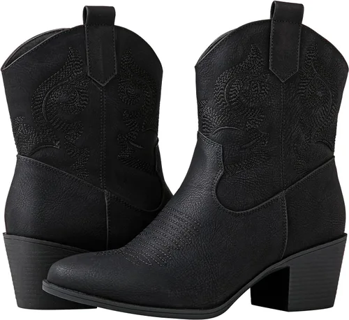 Vista 2 de GLOBALWIN Women's The Western Wear Fashion Cowboy Cowgirl Free Birds Country Concert Disco Outfits Low Heel Walking Boots For Ladies
