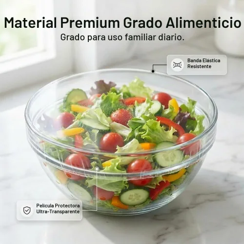 Vista 3 de Cubiertas elásticas desechables para alimentos para tazones reutilizables