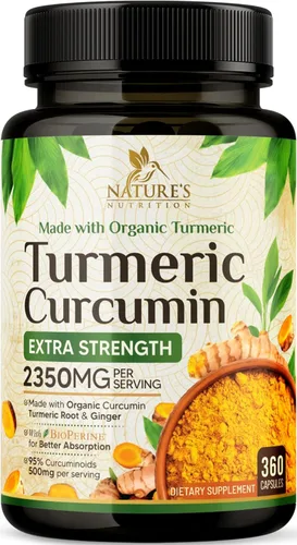 Vista 11 de Suplemento de curcumina de cúrcuma de 1750 mg con cúrcuma y jengibre orgánicos, 95% curcuminoides, pimienta negra BioPerine para una mejor