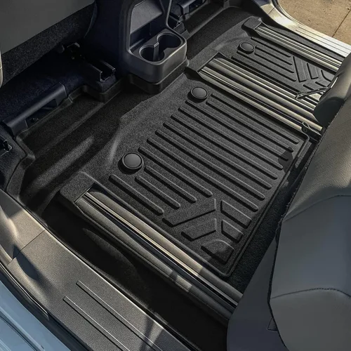 Vista 5 de SMARTLINER Juego de tapetes de piso de ajuste personalizado de 2 filas compatibles con Toyota Sienna 2021-2025