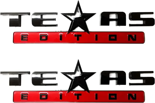 Vista 12 de 1 pieza emblema edición Texas plateado y negro/plateado y rojo/todo negro/negro y rojo/bandera americana a color y plateado/bandera americana negra