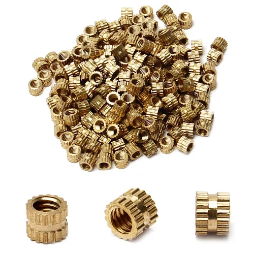 Vista 57 de Tuercas moleteadas de rosca hembra M2x3mm OD Tuercas de inserción roscadas de latón Tuercas de incrustación hidráulicas soldadas juntas Kit surtido
