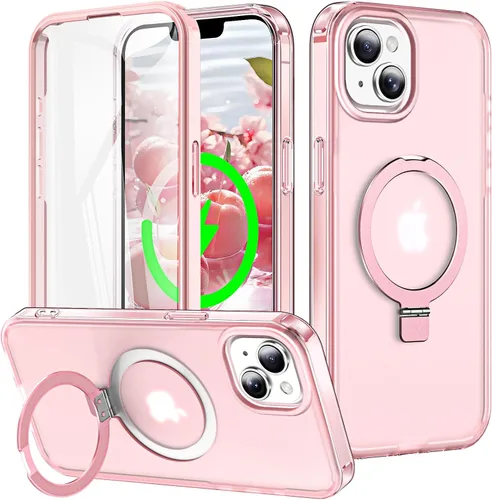 Vista 25 de Funda de cuerpo completo a prueba de golpes para iPhone 13 Pro con soporte magnético invisible [compatible con MagSafe] protector de pantalla