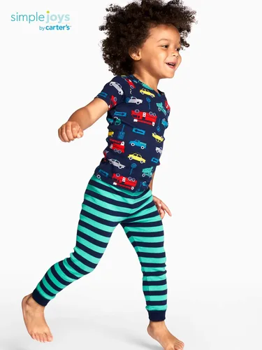 Vista 3 de Simple Joys by Carter's Babies, Toddlers, and Boys' 6-Piece Snug-Fit Cotton Pajama Set, Pack of 3