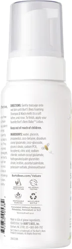 Vista 8 de Burt's Bees Jabón y champú espumoso para bebés sensibles, sin fragancia, sin lágrimas, probado por pediatras, 97.5% de origen natural, 258,9 ml