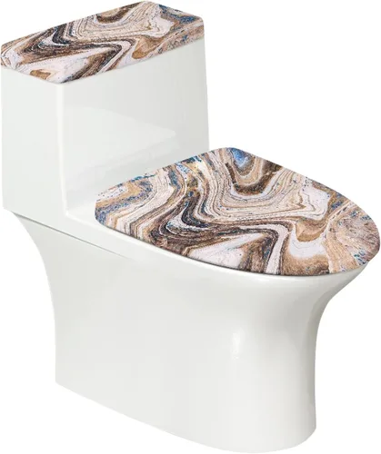 Vista 31 de Juego de 2 Fundas de Asiento de Inodoro con Hojas de Arce de Otoño, Juego de Fundas de Tapa de Tanque de Inodoro con Hojas de Arce Impresas