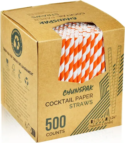 Vista 12 de 14,6 cm x 0,79 cm Pajitas de papel desechables de bambú verde para bebidas cortas, cócteles mezclados, margaritas, licuados y batidos - Sin embalar