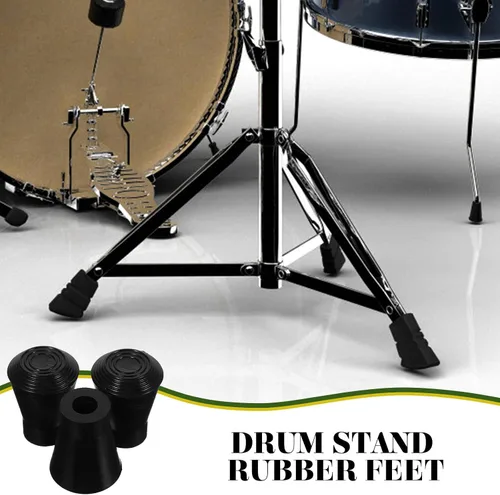 Vista 8 de 3pcs Rubber Drum Rack Pads for Floor Drum and Tripod Stand Legs Black
