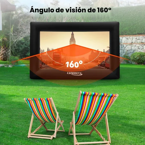 Vista 7 de Pantalla de Proyector Inflable, Pantalla de Película Inflable de 16 Pies para Proyector Exterior, Diseño de Una Pieza de Fácil Instalación