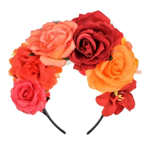 Vista 3 de Vividsun - Diadema con diseño de flores mexicanas para disfraz, Gratis