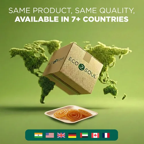 Vista 8 de ECO SOUL Platos de Hoja de Palma de 6" Cuadrados (50 Unidades) – Desechables, Ecológicos, Platos de Aperitivo de Bambú Biodegradables – Vajilla