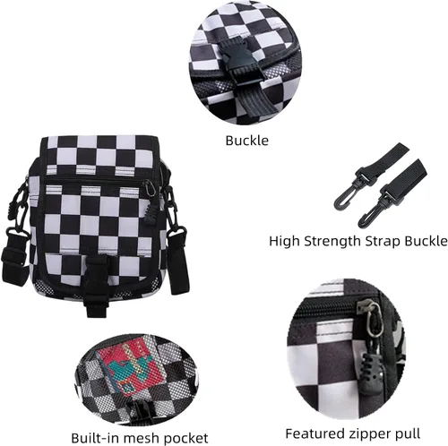 Vista 6 de Pequeña bolsa cruzada para hombre, con solapa, bolsa de mensajero para mujer