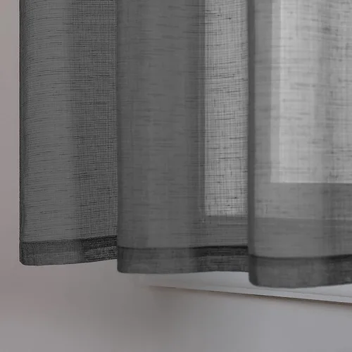 Vista 3 de Cozynight Cortinas de Niveles Transparentes Gris Oscuro de 24 Pulgadas de Largo, Tratamiento de Cortinas para Ventanas Pequeñas