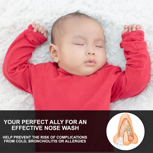 Vista 6 de Aspirador nasal para bebés, 1 paquete, 4 piezas, aspirador nasal de silicona seguro y reutilizable para recién nacidos, eliminación de moco infantil