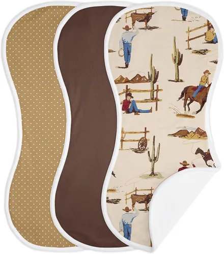 Vista 7 de Sweet Jojo Designs Béisbol Sports - Paños absorbentes para eructos para bebé recién nacido, rojo y blanco americana, paquete de 3 paños para baba