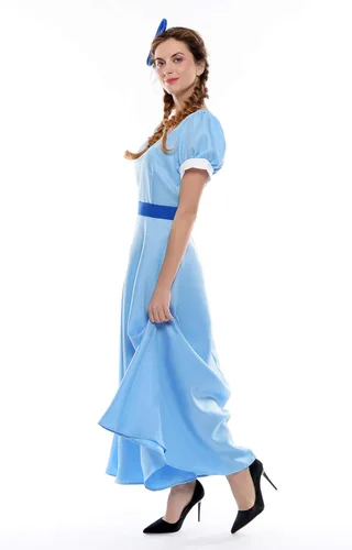 Vista 5 de NSPSTT - Disfraz de princesa, cosplay para mujer, 3XL, Azul Patchwork