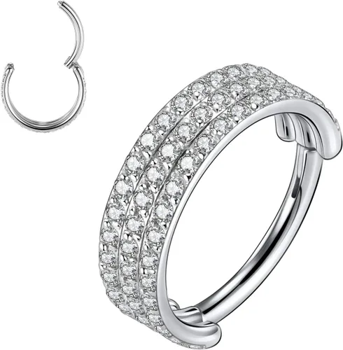 Vista 39 de Anillo Clicker de Acero Quirúrgico 316L para Tabique Nasal, Aro para Nariz, Aro Durmiente, Pendiente de Aro, Hélix, Rook, Conch, Cartílago, Daith