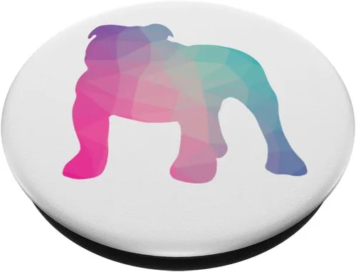 Vista 2 de English Bulldog Poly Geometric Graphic Dog Love - PopSockets Grip and Stand for Phones and Tablets