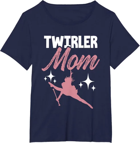 Vista 19 de Twirler Mom Baton Twirl Mother Majorette Twirling Camiseta, Negro, S