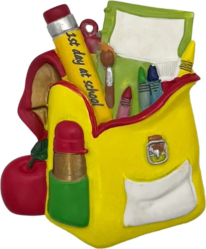 Vista 2 de Adorno de Navidad personalizado para el primer día de escuela, letrero del primer día de Schhol 2025