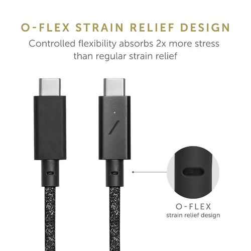 Vista 2 de Native Union Cable de escritorio tipo C, USB-C a USB-C, cable de carga antideslizante ultra fuerte de 8 pies con peso de anclaje compatible