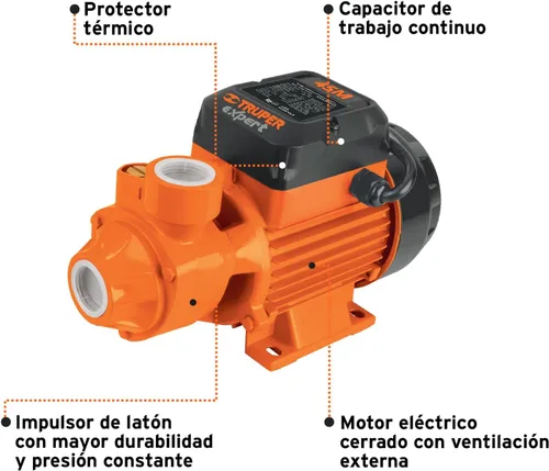 Vista 4 de Truper 10068 / BOAP-1/2 - Bomba de agua con impulsor periférico de 1/2 HP