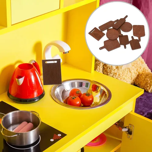 Vista 5 de Zerodeko 10 piezas de mini tablas de cortar modelo casa de muñecas para decoración de cocina a escala 1, 12, decoración de cocina, mini adorno