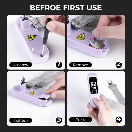 Vista 9 de pack all Báscula de equipaje de 110 libras, báscula digital de equipaje de mano, báscula de peso para maleta de viaje con pantalla LCD, batería