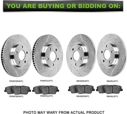 Vista 2 de SCITOO - Kit de frenos y rotores, 4 rotores de freno y 8 pastillas de freno de cerámica para Lexus ES300h 2013-2017, 2007-2012 para Lexus ES350