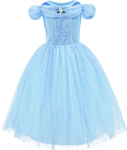 Vista 8 de Party Chili Disfraz de princesa para niñas de 3 a 10 años para cumpleaños de Navidad