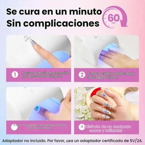 Vista 5 de Beetles - Kit de esmalte de uñas de gel con luz UV, 20 colores, juego de 31