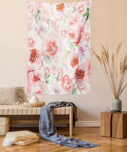 Vista 15 de Ambesonne Tapiz vintage, pintura de paisaje acuático chino, impresión artística nostálgica, concepto de acuarela nostálgica, colgante de pared ancho