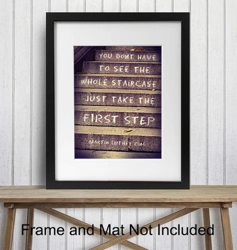 Vista 2 de Martin Luther King, MLK, Arte de Pared con Cita Motivacional - Póster Inspiracional, Imagen - Excelente Decoración para el Hogar u Oficina o Regalo