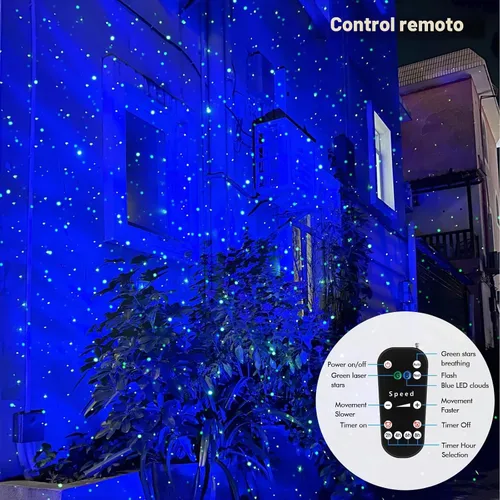 Vista 4 de Firefly Luces de Jardín Proyector Láser de Estrellas, Iluminación Decorativa al Aire Libre con Nebulosa Azul para Jardín Interior y Exterior