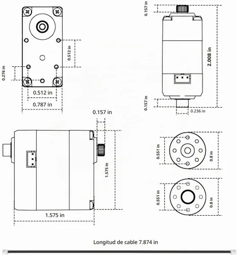 Vista 8 de LX-224 Serial Bus Servo, 3 Conectores 44.1 lbs Gran Torque Doble Rodamiento de Bolas Motor Servo de Metal Completo Equipado con Sistema