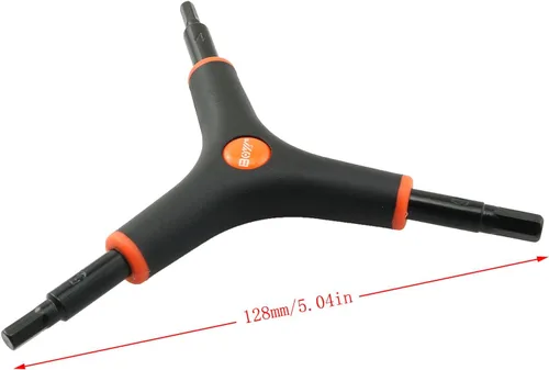Vista 2 de RLECS Llave hexagonal de bicicleta en forma de Y 3 vías Allen Llave 0.157 in 0.197 in 0.236 in Bicicleta Ciclismo Torque Llave
