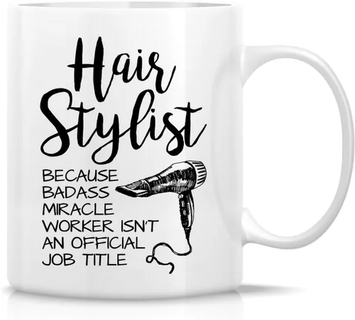 Vista 19 de Retreez Taza divertida – Taza de café de cerámica de 11 onzas con texto en inglés "I Make People Beautiful Hairstylist Hairdresser" de 11 onzas