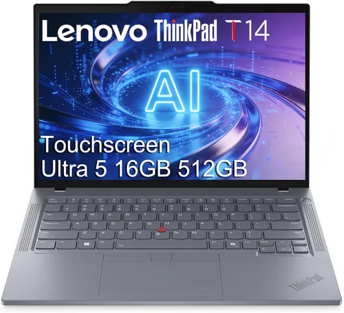Vista 10 de Lenovo ThinkPad T14 Gen 6 Laptop de PC de IA para negocios (14" FHD+ pantalla táctil, Intel 12-Core Ultra 5 225U (> Ultra 7 155U), 16GB DDR5, 512GB