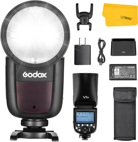 Vista 13 de GODOX V1 V1-S Flash para Sony, 76Ws 2.4G TTL Speedlite para Sony HSS 1/8000s, 480 disparos a potencia completa, batería recargable de iones