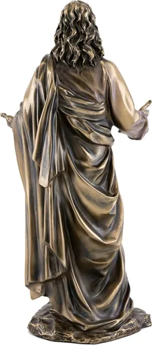 Vista 3 de Top Collection Estatua de Jesús – Escultura del hijo de Dios en bronce fundido en frío de primera calidad, figura coleccionable de El Señor de todos