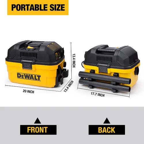 Vista 4 de DEWALT DXV04T - Aspiradora portátil para húmedo y seco de 4 galones, color amarillo