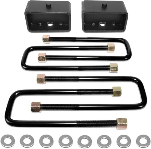 Vista 6 de J2 Engineering Kit de bloque de elevación de nivelación trasera de 2 pulgadas con pernos en U compatible con Tacoma 95-22, J2-LK-TY-R-001-BK