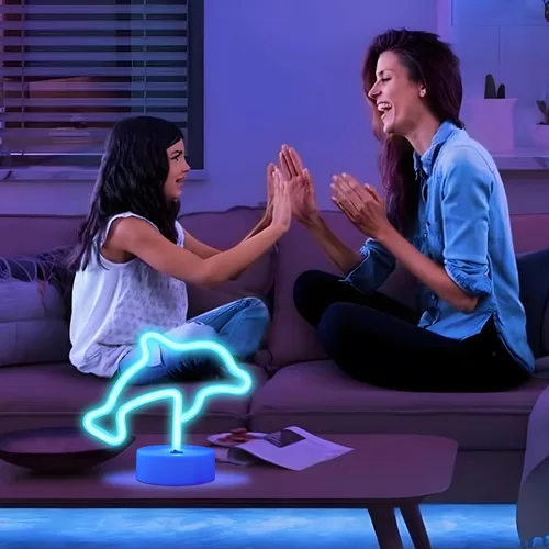 Vista 4 de Luz de neón con base de neón, luces de noche, decoración de pared, decoración del hogar, luz led
